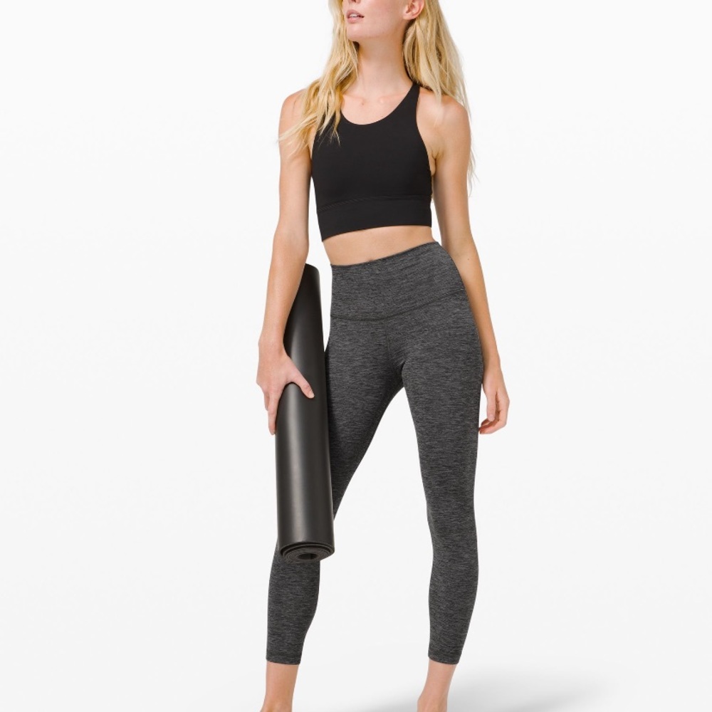 lululemon heathered black align cropped leggings